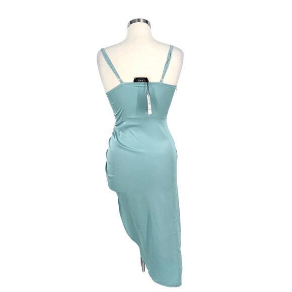 Cider Illusion Ruched Midi Dress Light Blue Size XS NWT - Picture 4 of 12